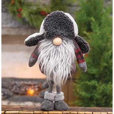 Small Standing Plush Red/Gray Plaid Santa Gnome - The Fox Decor